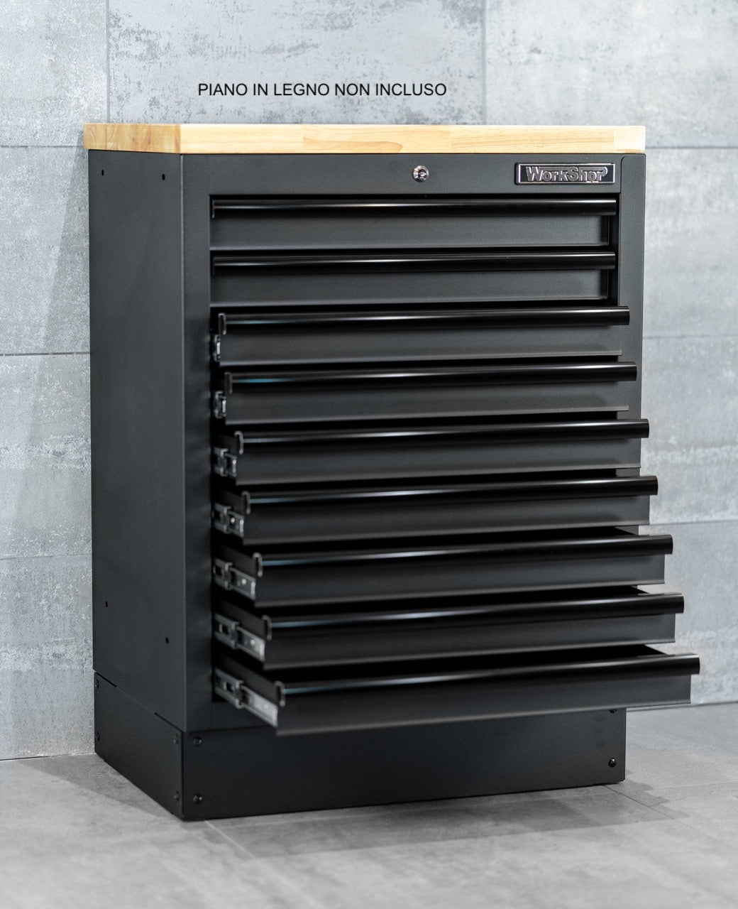 Modulo 9 Cassetti per arredo Workshopitaly MPS Total Black