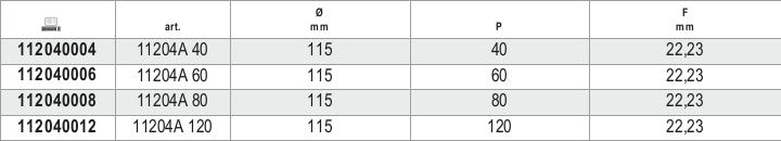 Dischi lamellari con tela abrasiva allo zirconio, supporto in fibra di vetro e lamella singola Beta 11204A