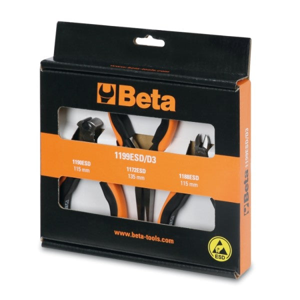 Assortimento di 3 utensili ESD per elettronica Beta 1199ESD/D3
