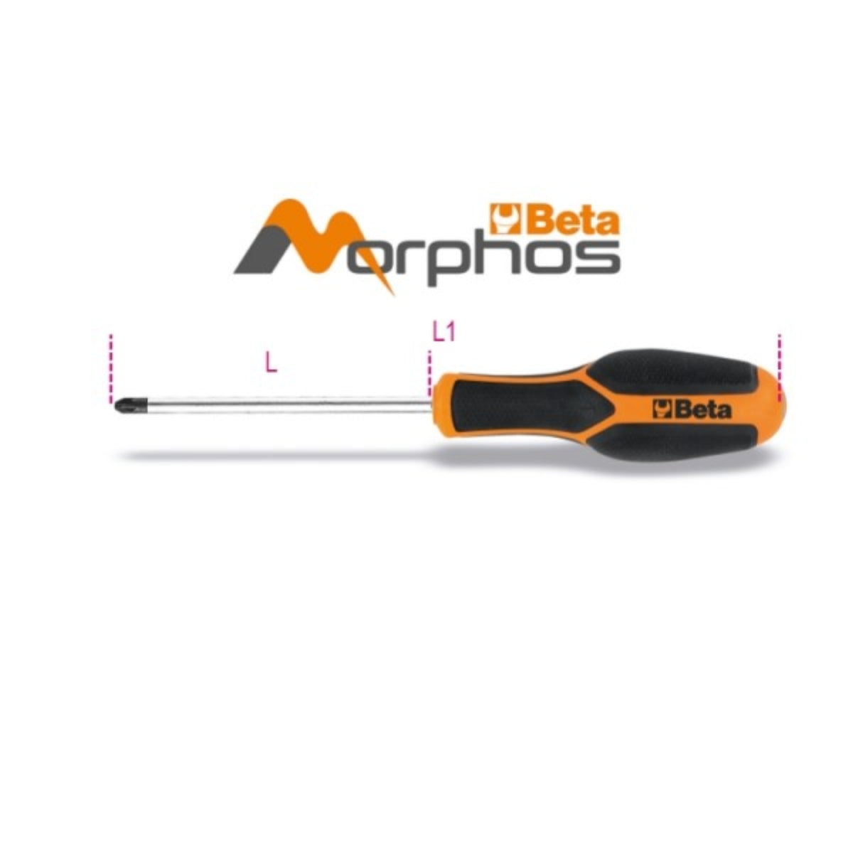 Giravite Morphos per viti con impronta a croce Pozidriv®-Supadriv® Beta 1229PZ - Disegno con misure