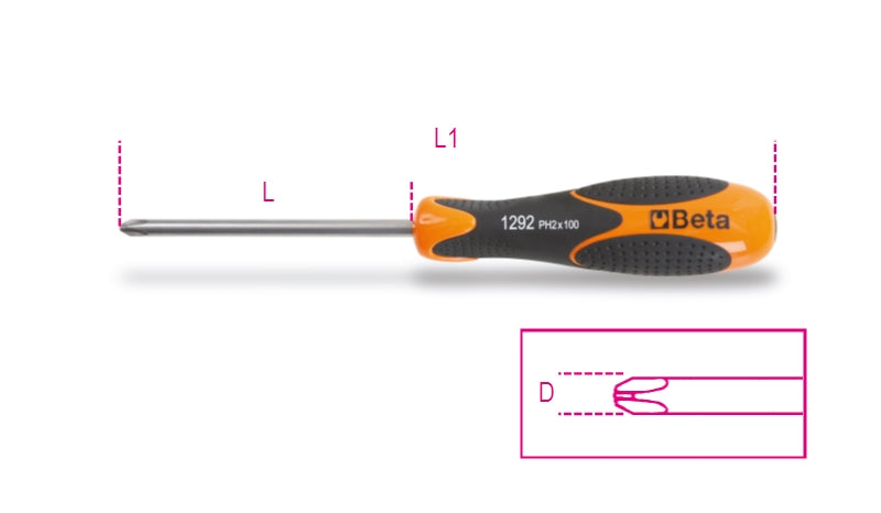 Giravite per viti con impronta a croce Phillips® in acciaio inossiabile Beta 1292INOX