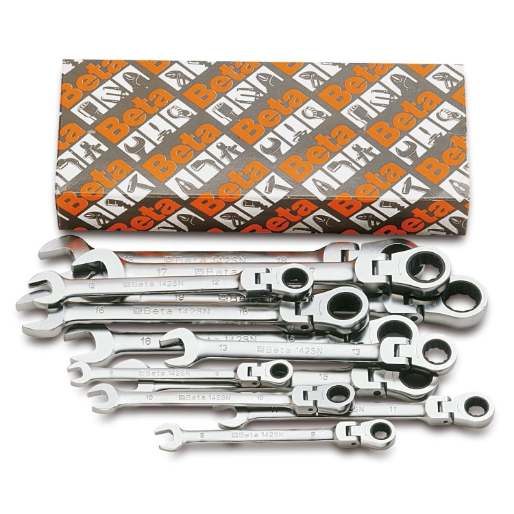 Serie di 13 chiavi combinate a cricchetto snodate (art. 142SN) Beta 142SN/S