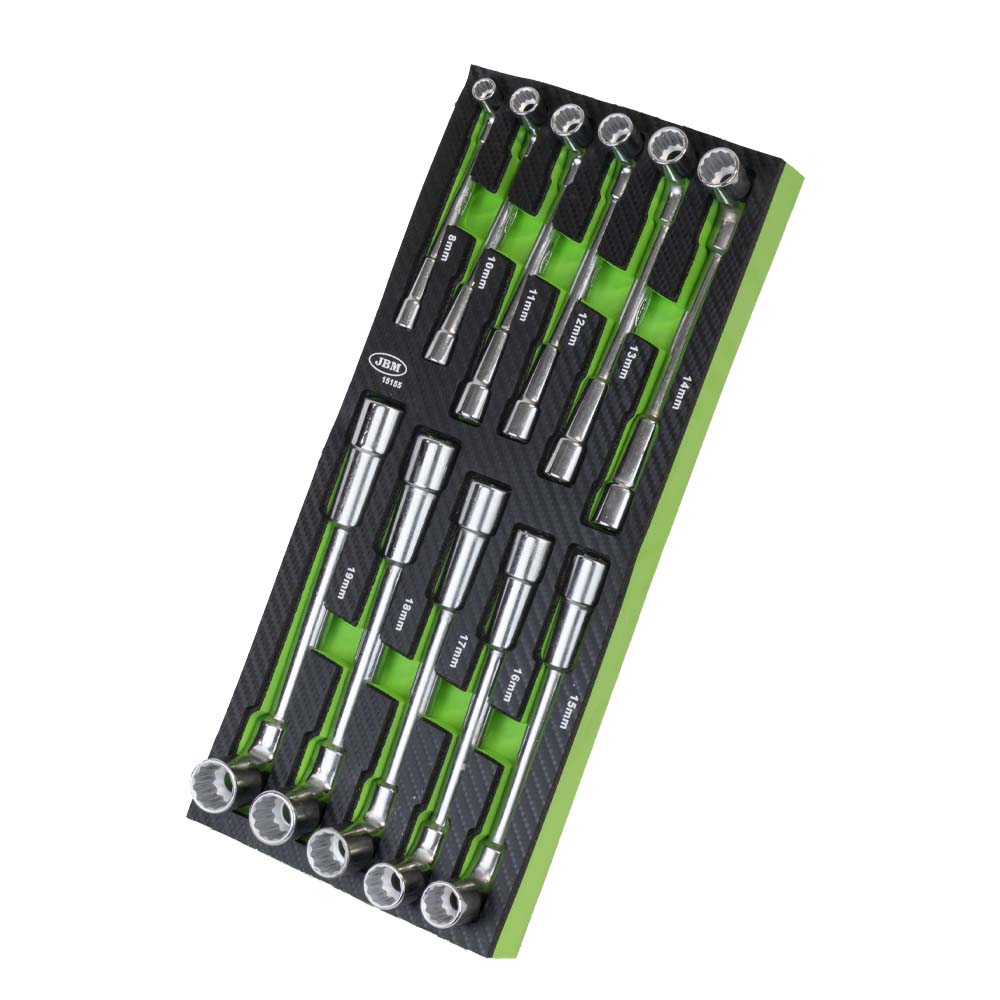 MODULO DI 11 CHIAVI A TUBO DI TIPO L IN FIBRA DI CARBONIO, PIANO IN EVA JBM 15155