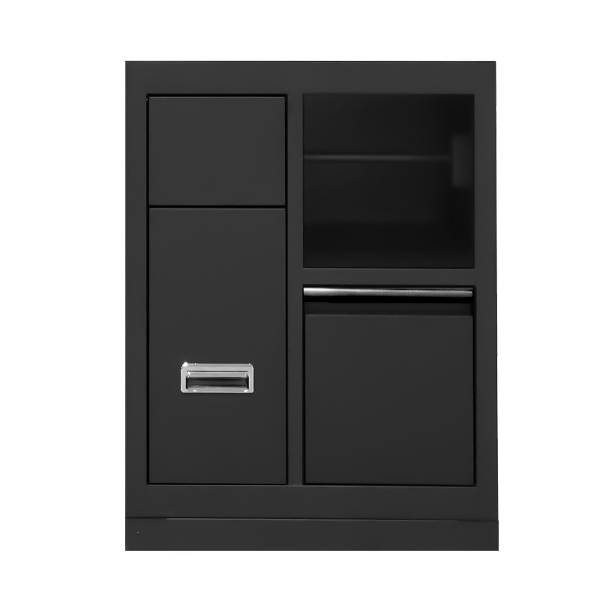 MOBILE A 3 CASSETTI CON SUPPORTO PER BOBINA DI CARTA - NERO 16493K JBM
