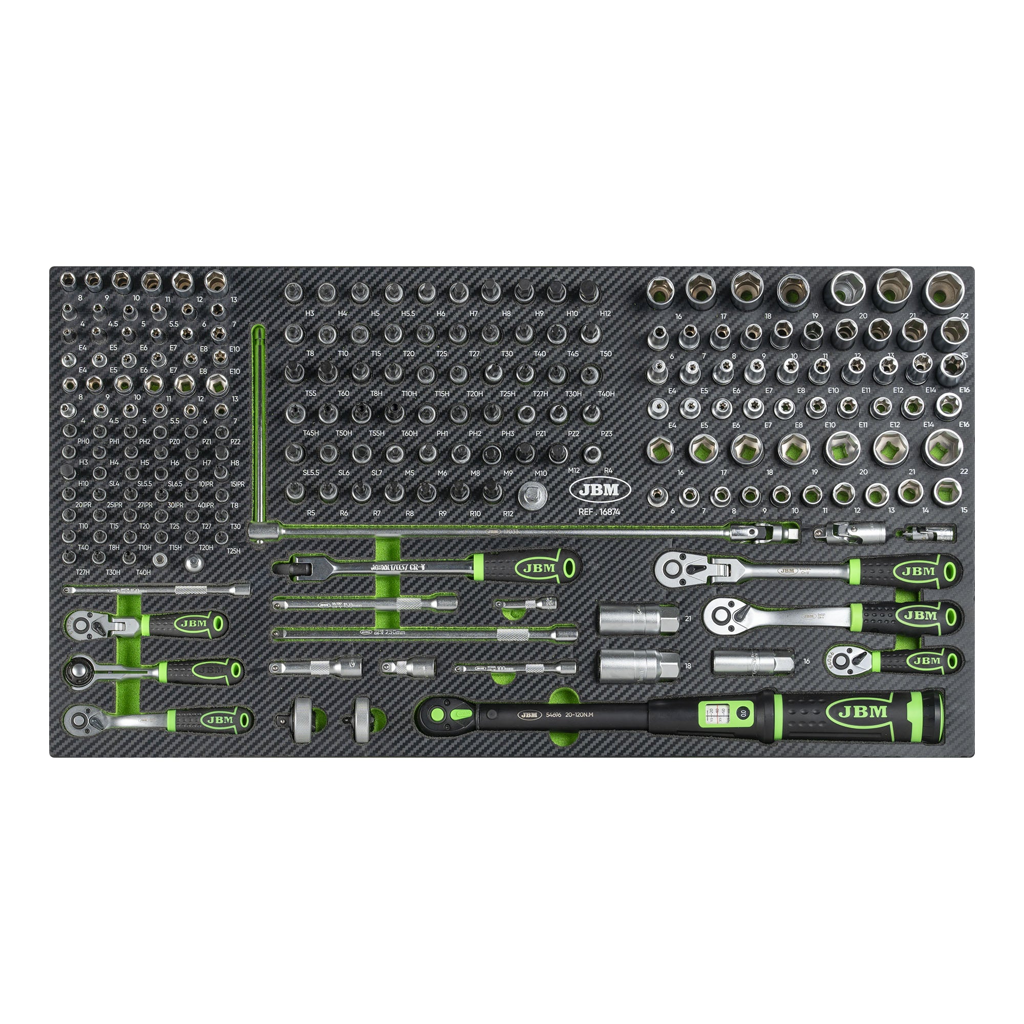 SET EVA DI CHIAVI A BUSSOLA DA 1/4" E 3/8" JBM 16874