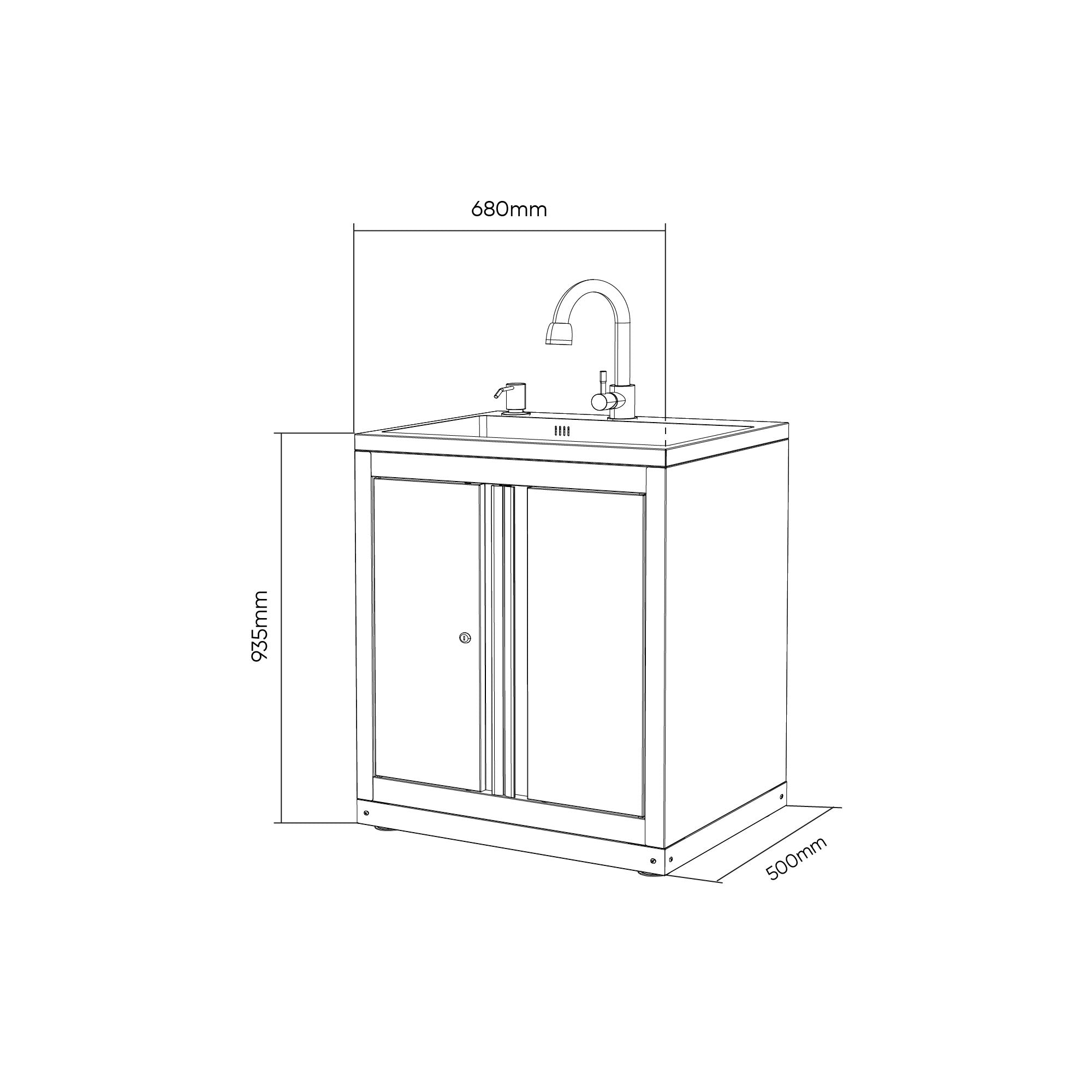 ARMADIO CON LAVELLO INTEGRATO JBM 18103
