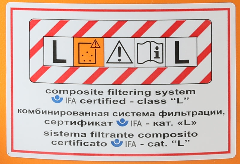 Aspiratore 35 litri per solidi e liquidi classe certificata "L" Beta 1872L