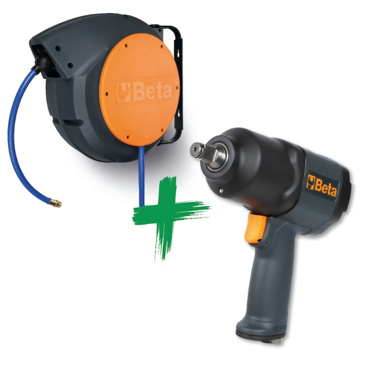 Kit avvolgitubo automatico + avvitatore pneumatico da 1/2" 1927C Beta 1900M 10X15/K1