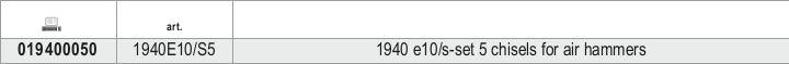 Serie di 5 scalpelli per martelli scalpellatori 1940E10 Beta 1940E10/S5