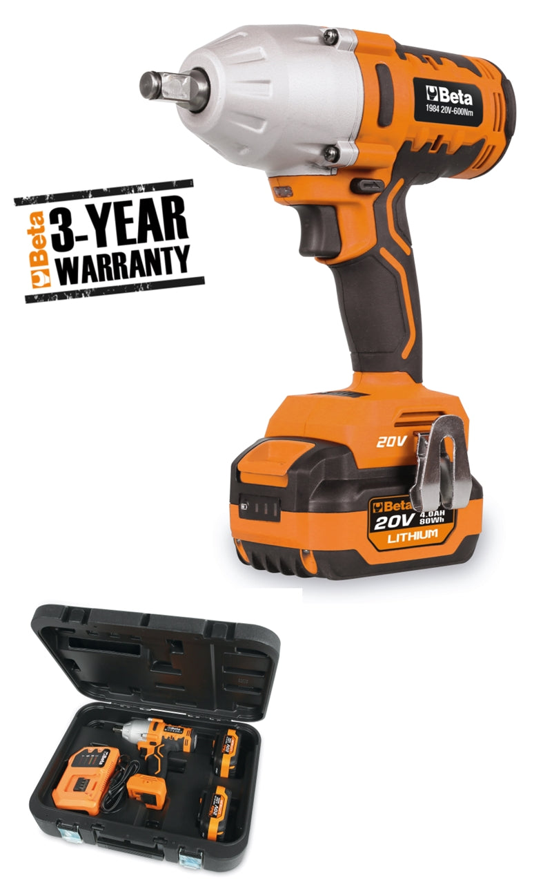 Avvitatore reversibile ad impulsi 20V BRUSHLESS con attacco 1/2" - 600 Nm Beta 1984/K600