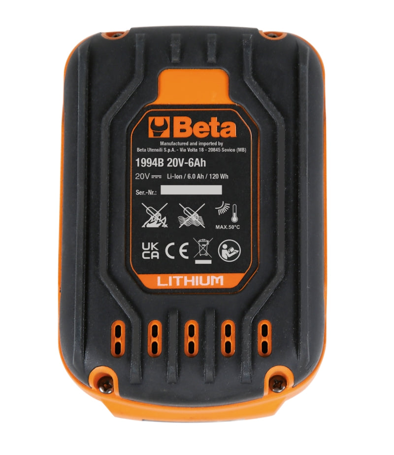 Batteria agli ioni di litio da 6 Ah per utensili 20V Beta 1994B 20V-6AH