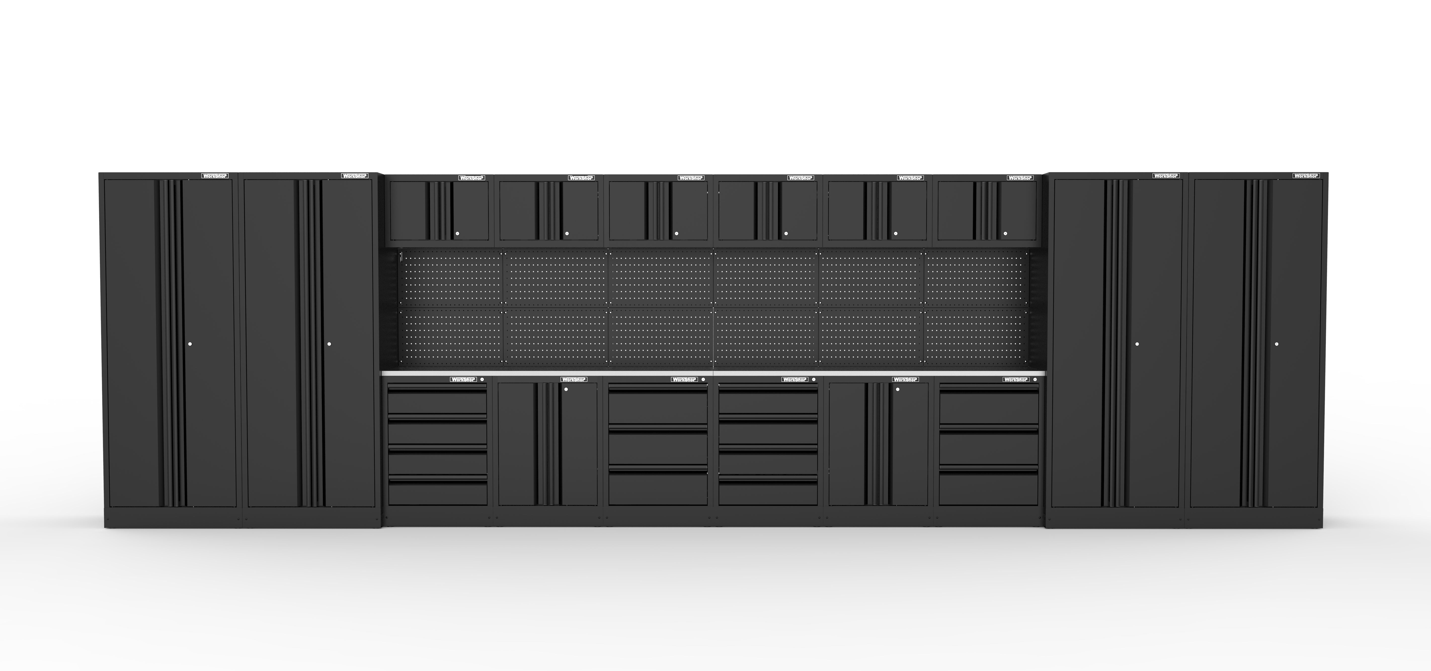 Arredo GARAGE Workshopitaly Total Black Anodized 6,6mt. Piano Inox