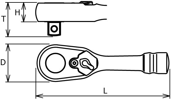 CRICCHETTO PORTABUSSOLA 1/4" REVERSIBILE 2753PS