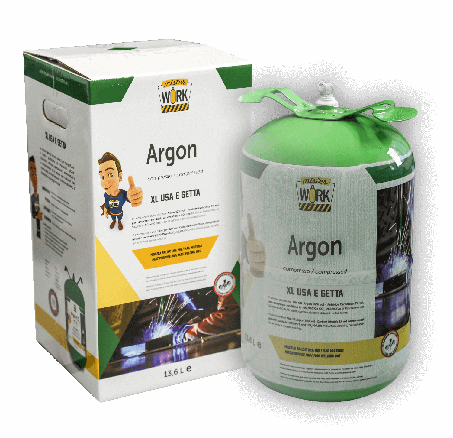 Bombola Mister Work Argon 14Lt (0,9M3) - HELVI