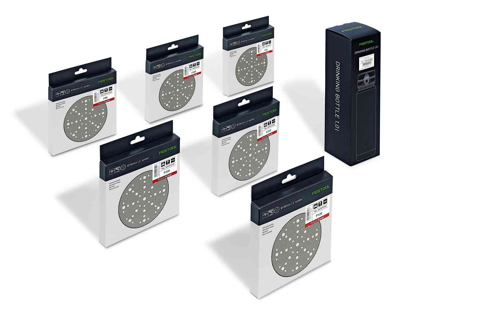 STARTER SET FESTOOL Dischi Granat 60pz. 150mm + Borraccia