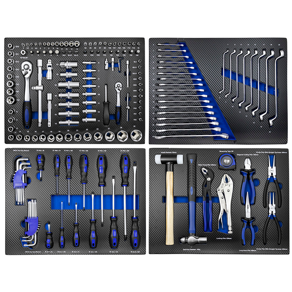 Allestimento set 190 utensili Carbon Look per Arredo Officina Workshopitaly MPS Total Black