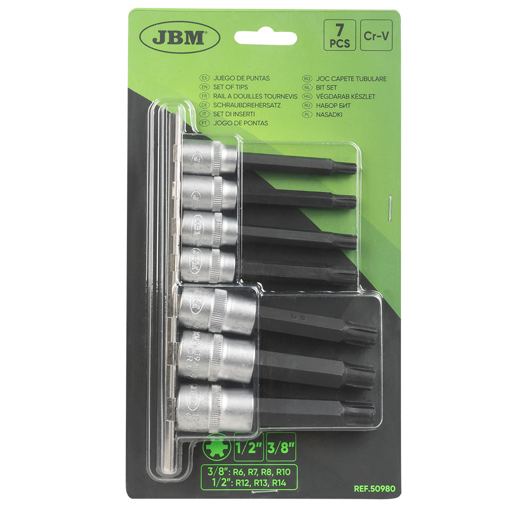 SET DI 7 INSERTI RIBE CON BUSSOLE 1/2" E 3/8" 50980 JBM