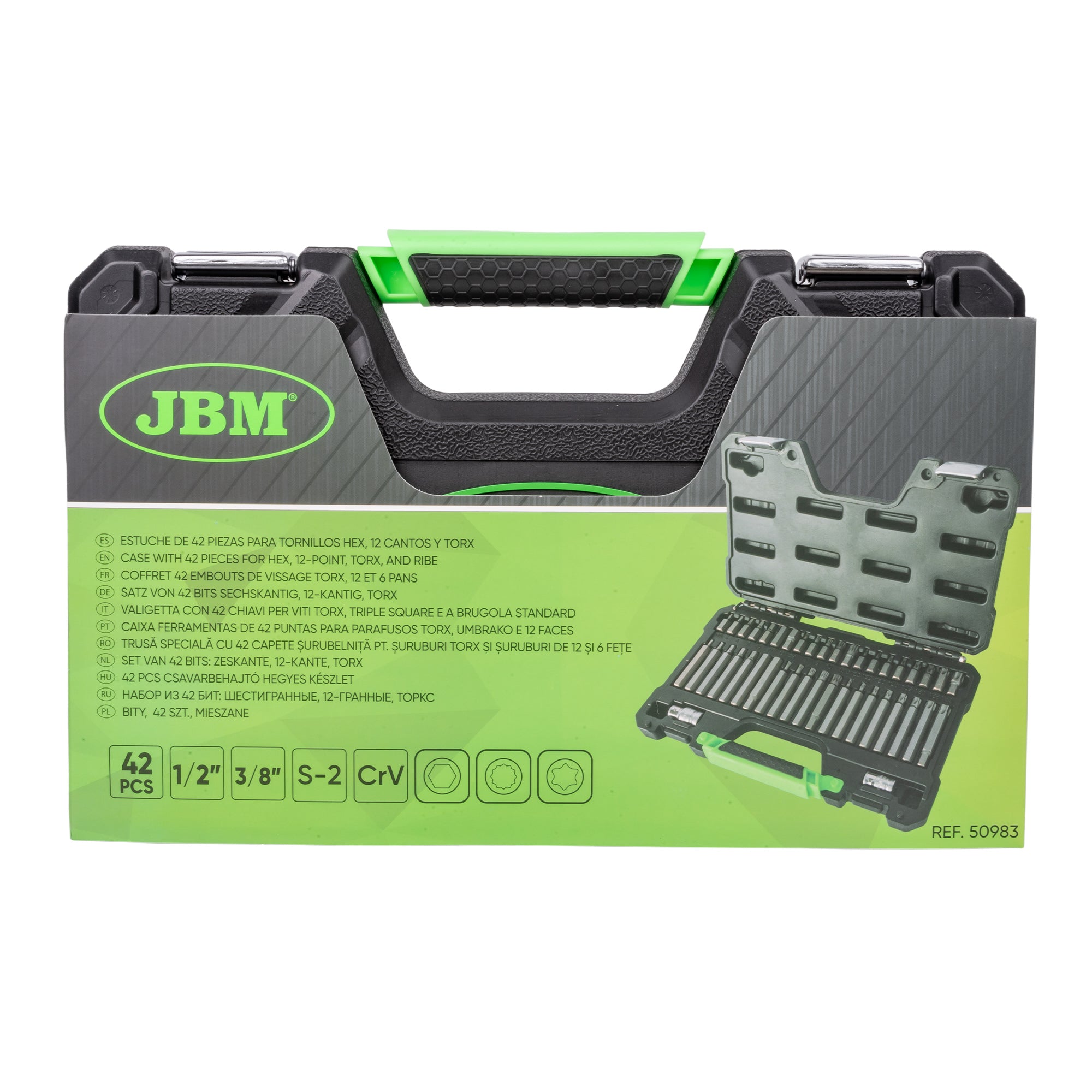VALIGETTA CON 42 CHIAVI PER VITI TORX, TRIPLE SQUARE E A BRUGOLA STANDARD JBM 50983