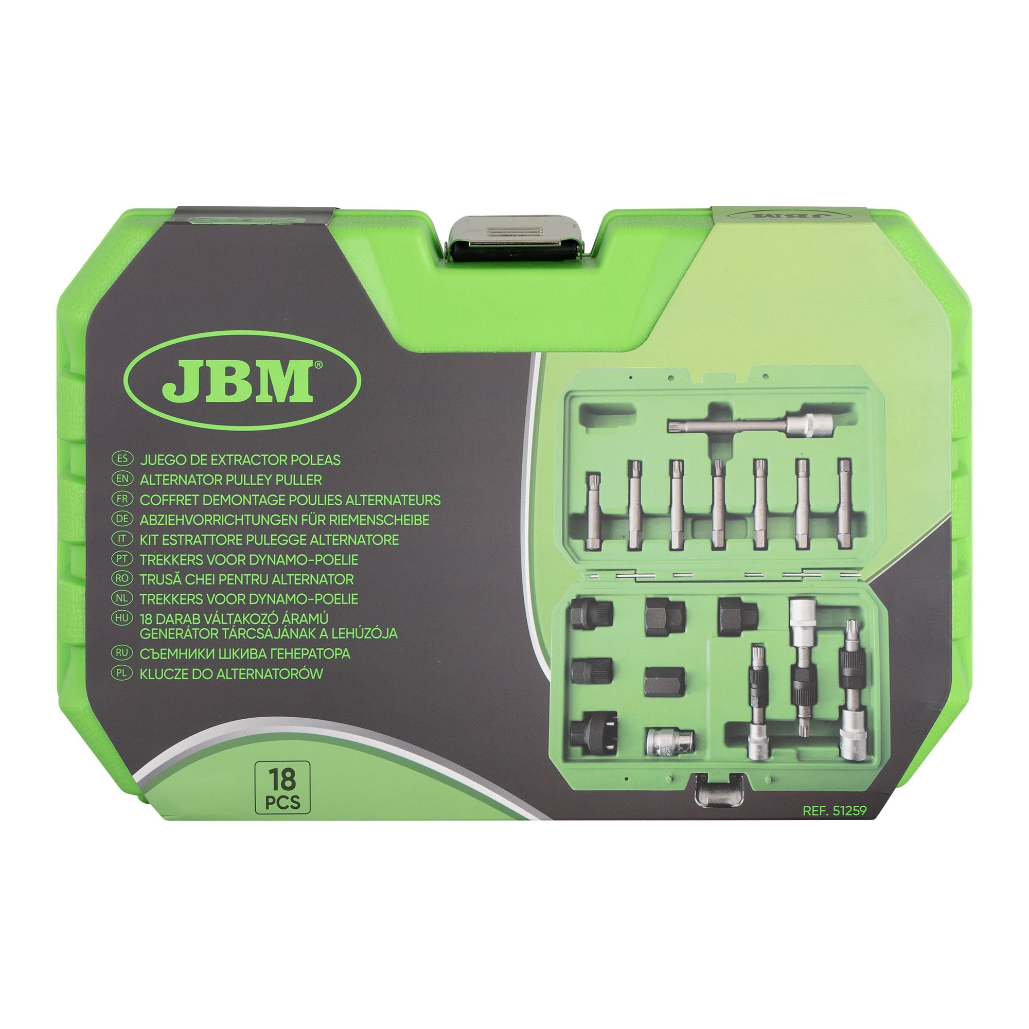 SET DI 18 PEZZI ESTRATTORE PULEGGE ALTERNATORE 51259 JBM