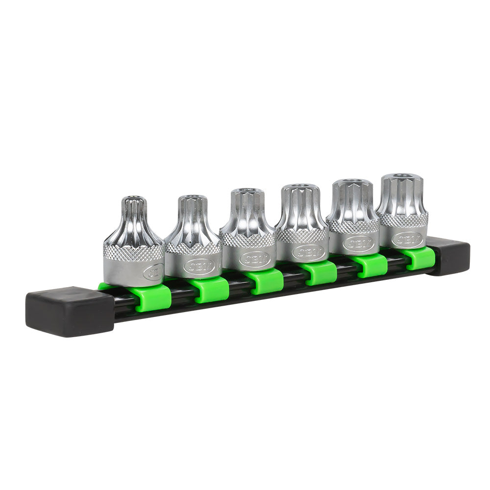 SET DI 6 INSERTI XZN INVIOLABILI A 12 DENTI CON BUSSOLE 1/2" 51409 JBM