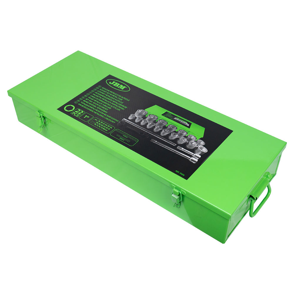 VALIGETTA IN METALLO CON 21 PEZZI AUTOCLAVE ESAGONALI DA 1" SATINATI JBM 51616