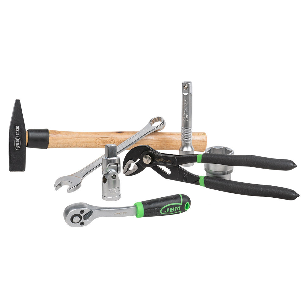 VALIGETTA DI UTENSILI DA 72 PEZZI CON BUSSOLE ESAGONALI SATINATE JBM 51818