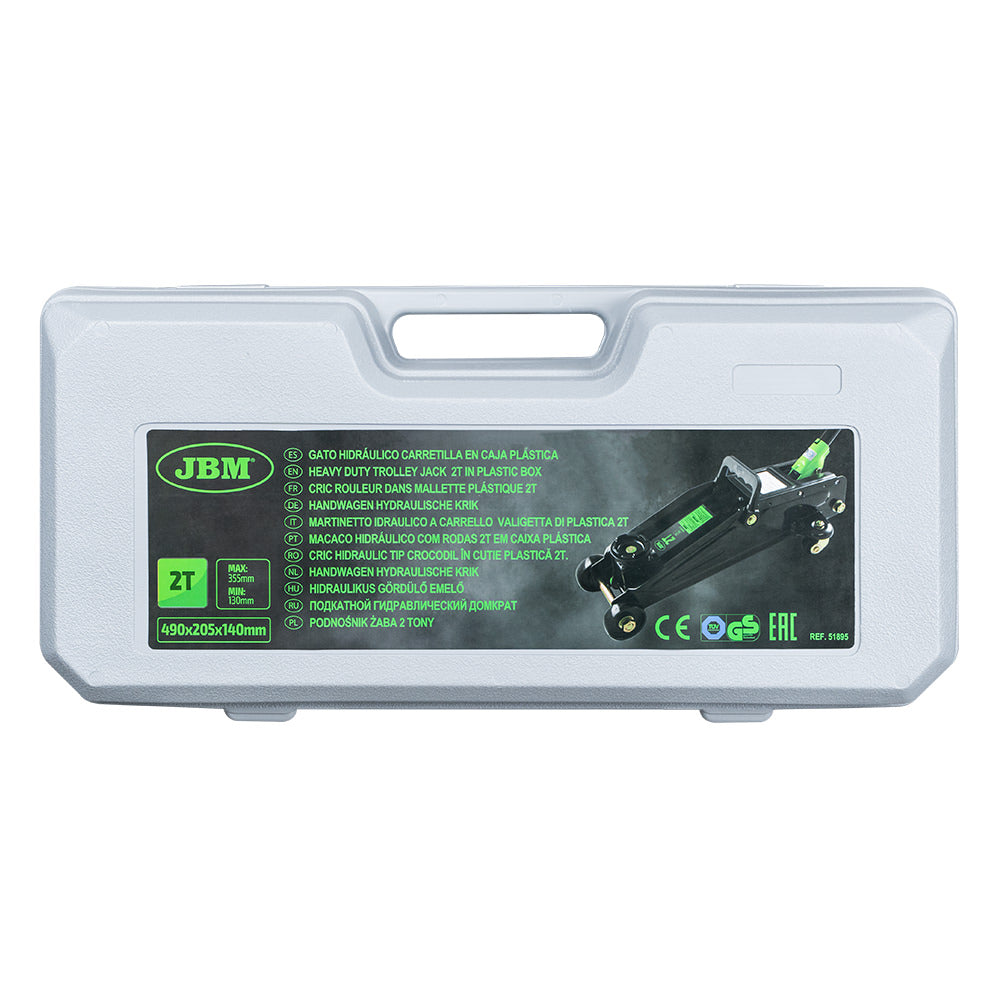 MARTINETTO IDRAULICO A CARRELLO VALIGETTA DI PLASTICA 2T JBM 51895