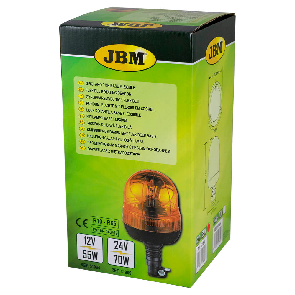 LUCE ROTANTE A BASE FLESSIBILE H1 12V 55W 51964 JBM