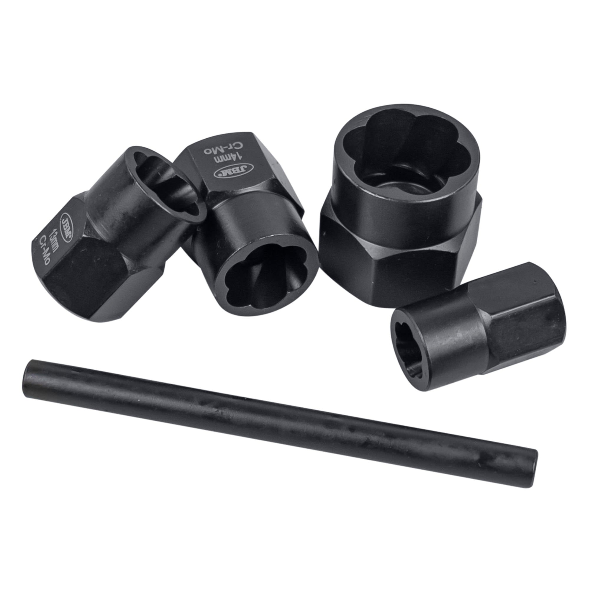 KIT DI BUSSOLE TWIST DI 3/8" PER L'ESTRAZIONE DI DADI/BULLONI DI SICUREZZA 51998 JBM