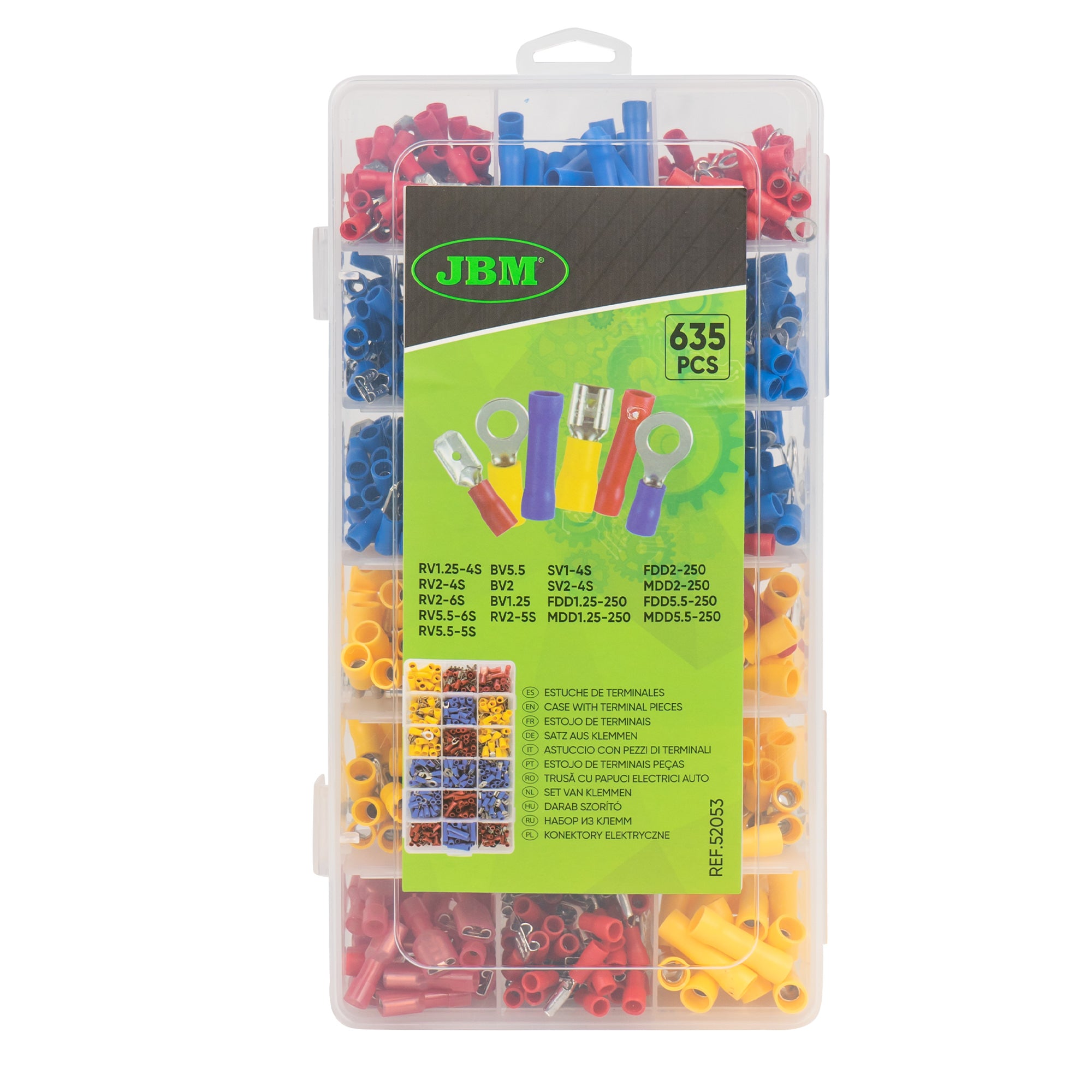 ASTUCCIO CON 635 PEZZI DI TERMINALI 52053 JBM