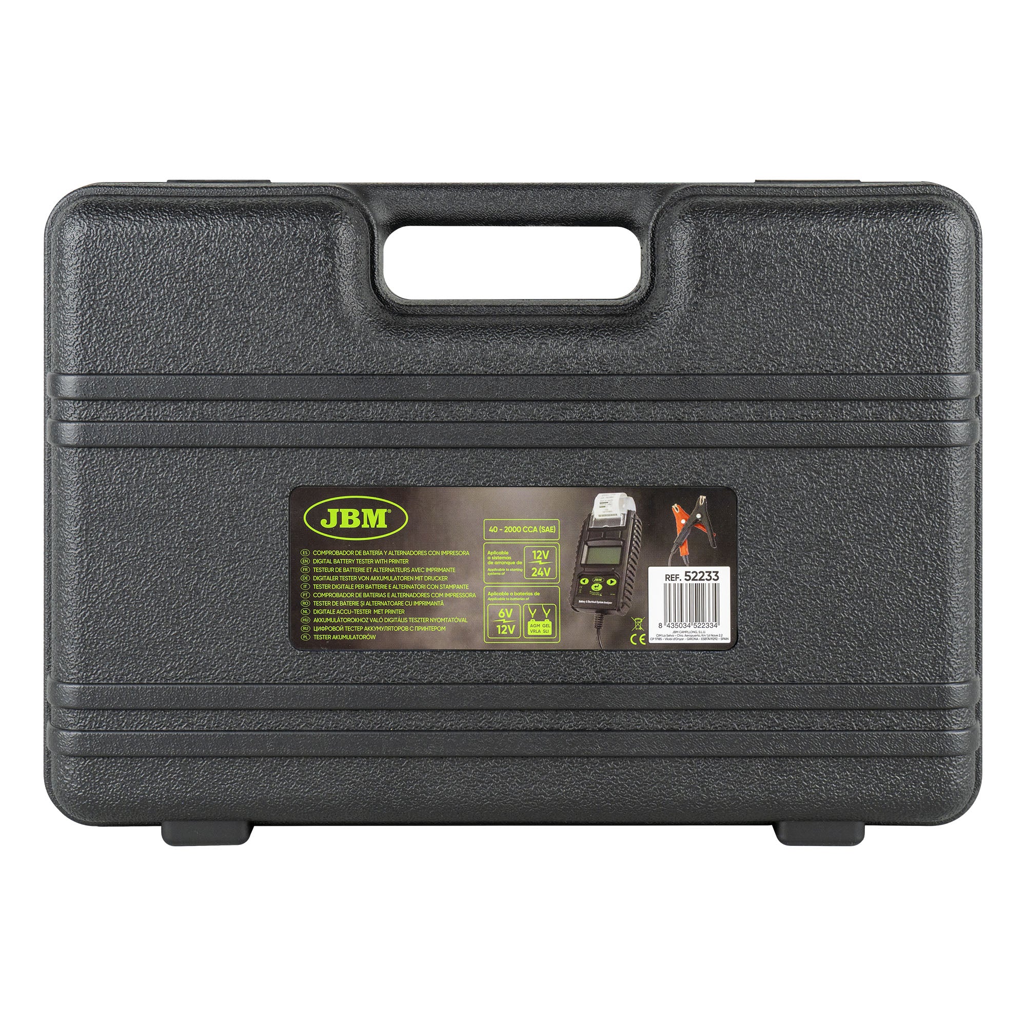 TESTER DIGITALE PER BATTERIE E ALTERNATORI CON STAMPANTE 52233 JBM