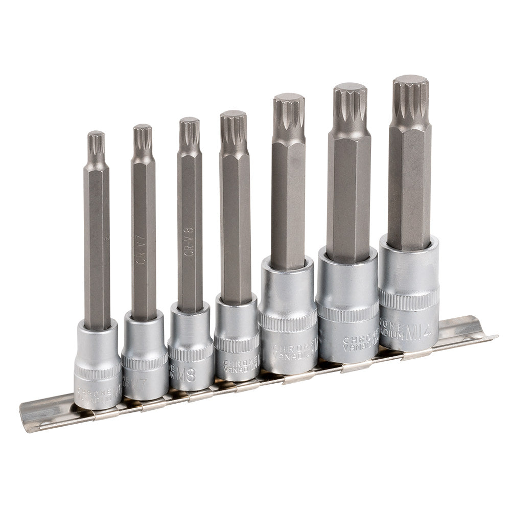 SET DI 7 INSERTI A 12 CANTI CON BUSSOLE 1/2" E 3/8" 52320 JBM