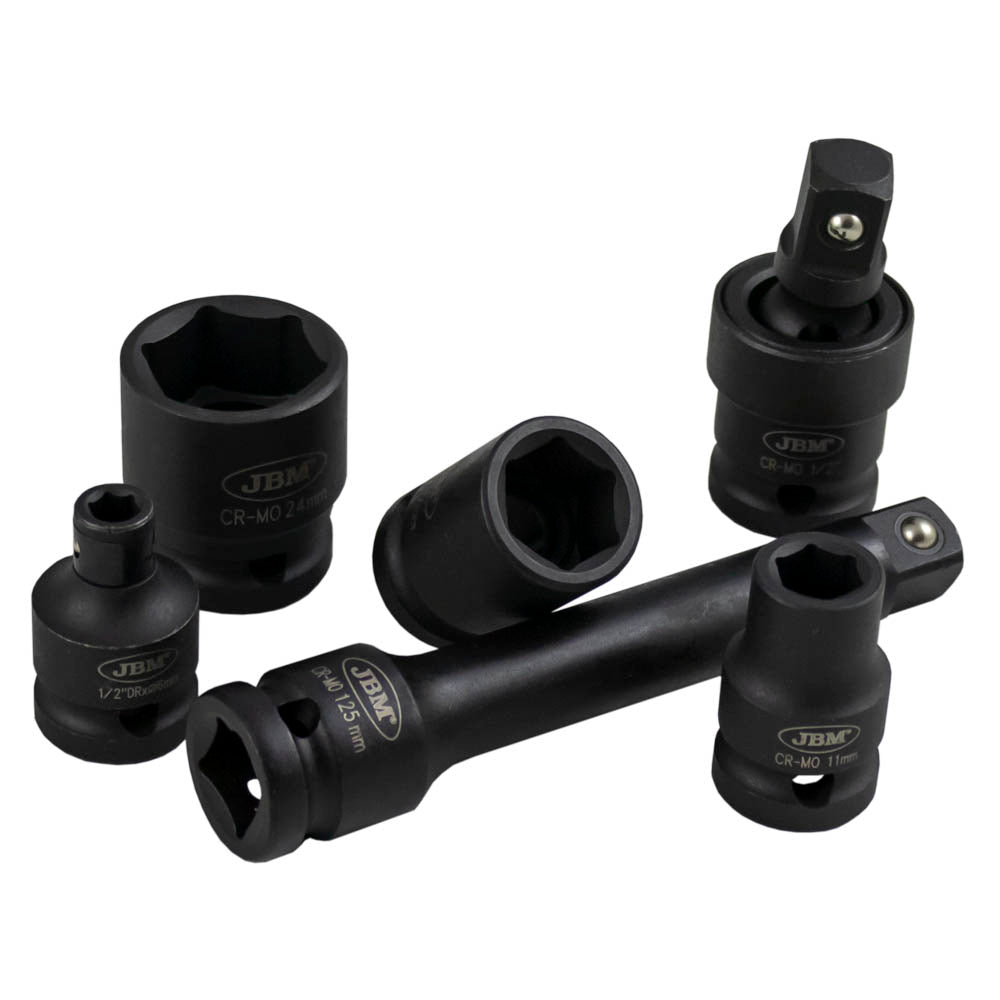 SET DI 13 BUSSOLE ESAGONALI A IMPATTO DA 1/2" + ADATTATORE JBM 52341