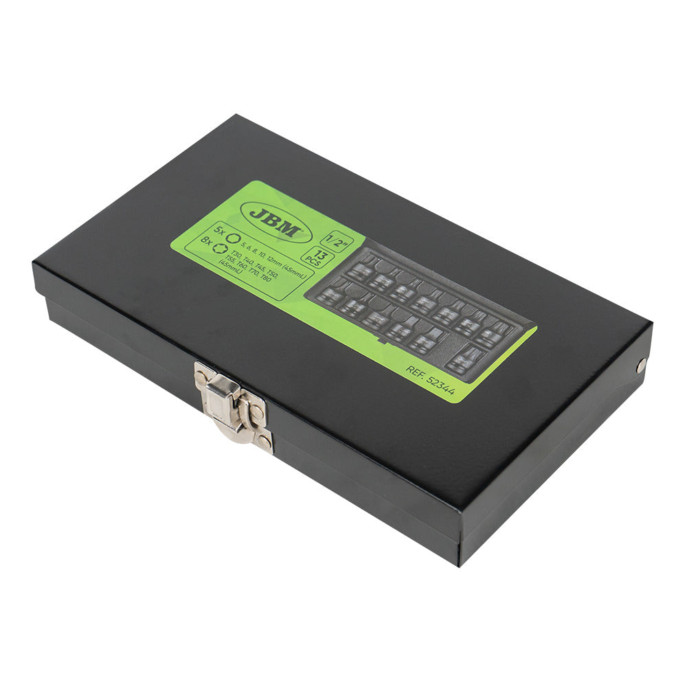 Set di 13 punte a impatto esagonali e Torx da 1/2" JBM 52344