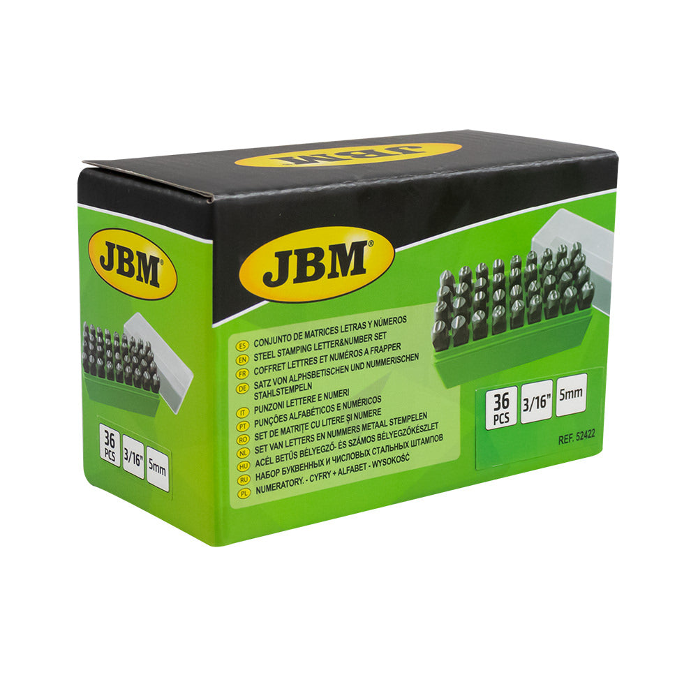 PUNZONI LETTERE E NUMERI 5MM 52422 JBM