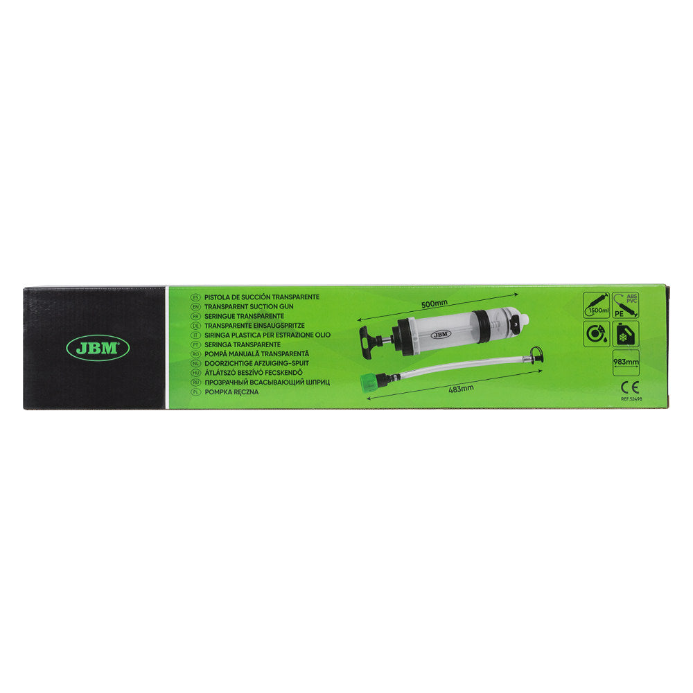 PISTOLA DI ASPIRAZIONE/INIEZIONE TRASPARENTE 1500ML 52498 JBM