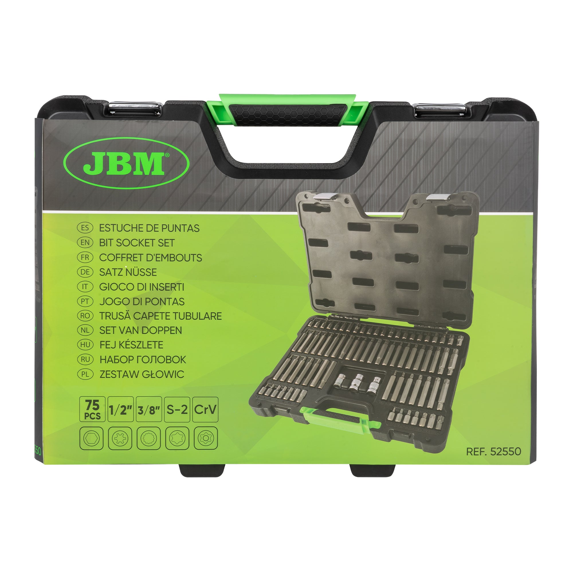 VALIGETTA CON 75 CHIAVI PER VITI RIBE, ESAGONALE, TORX E TORX ANTIMANOMISSIONE JBM 52550