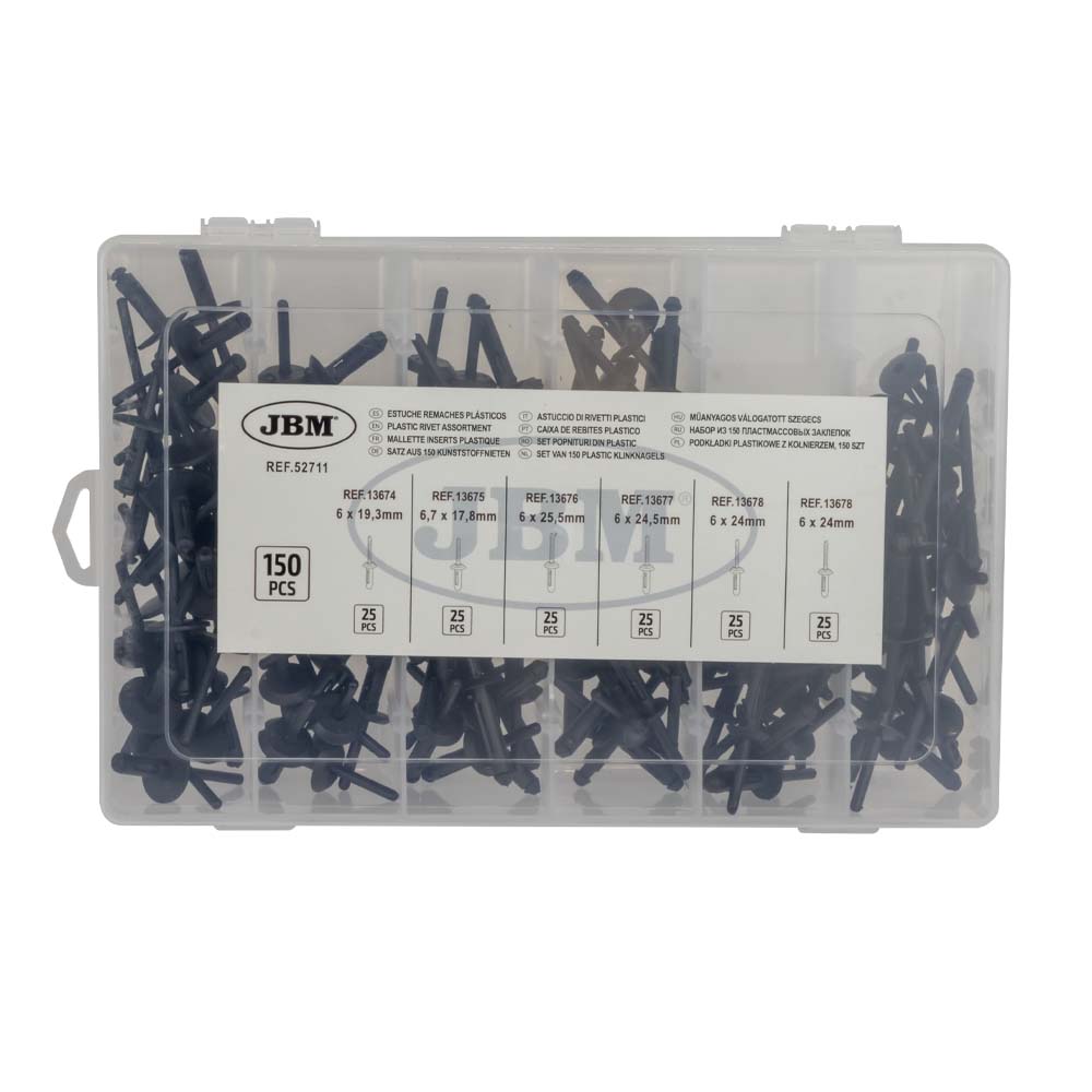 KIT DI 150 RIVETTI IN PLASTICA 52711 JBM