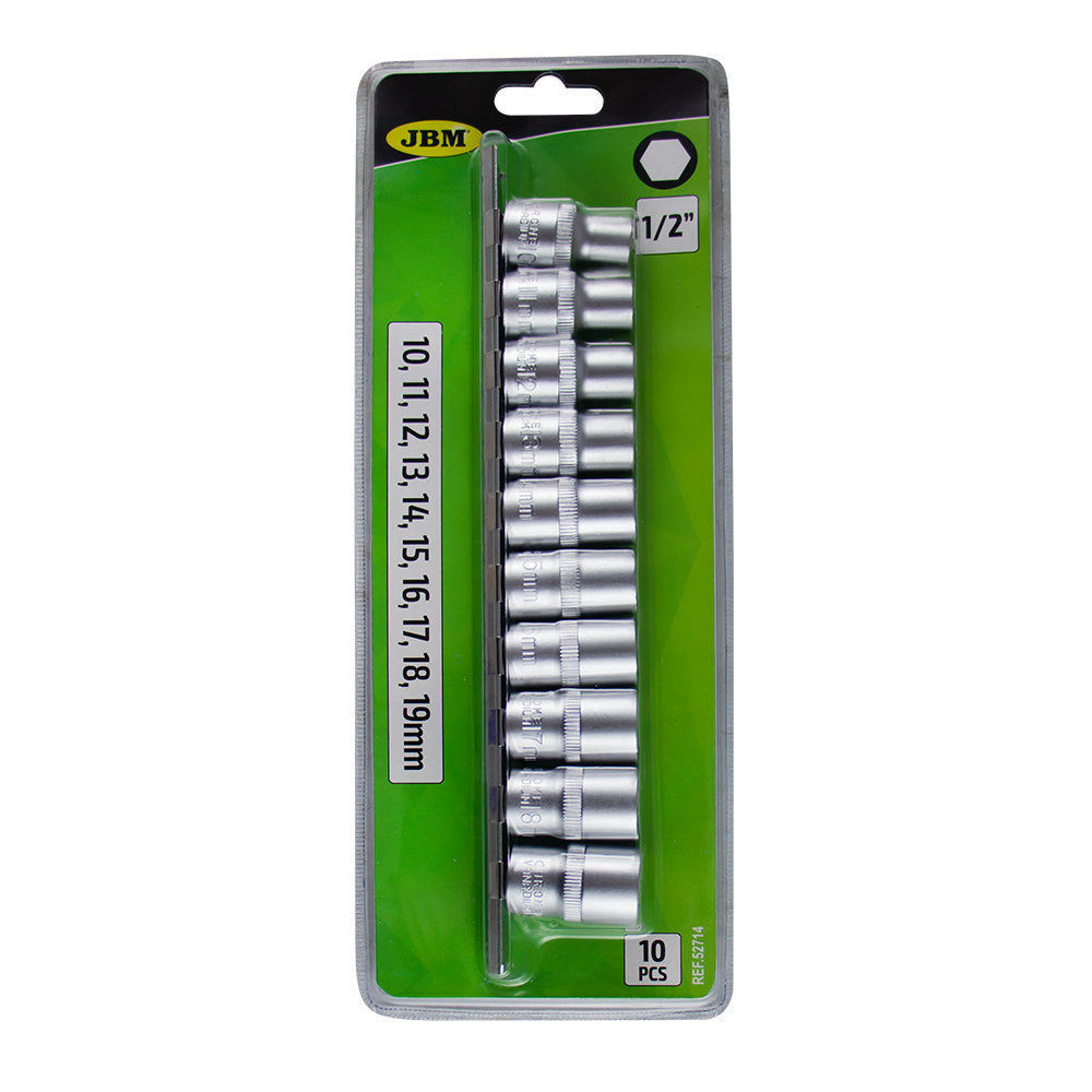 SET DI 10 BUSSOLE ESAGONALI 1/2" 52714 JBM