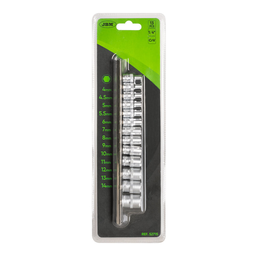 SET DI 13 BUSSOLE ESAGONALI 1/4" 52715 JBM