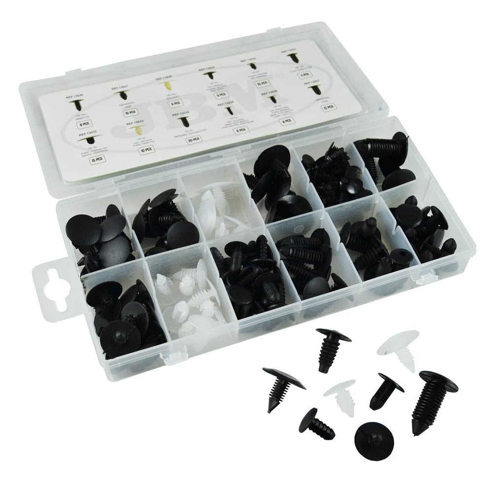 ASSORTIMENTO CLIP DI FISSAGGIO UNIVERSAL 128 PEZZI 52888 JBM