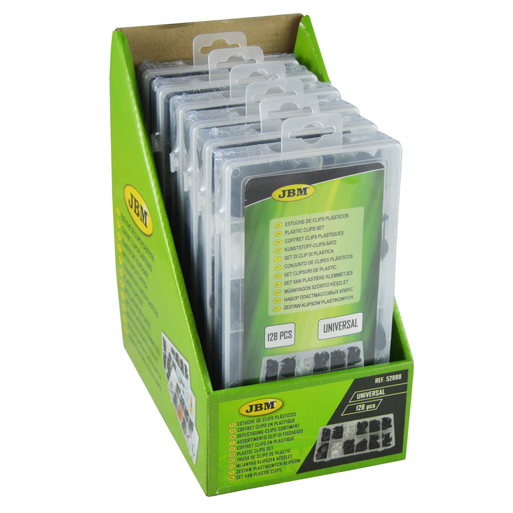 ASSORTIMENTO CLIP DI FISSAGGIO UNIVERSAL 128 PEZZI 52888 JBM