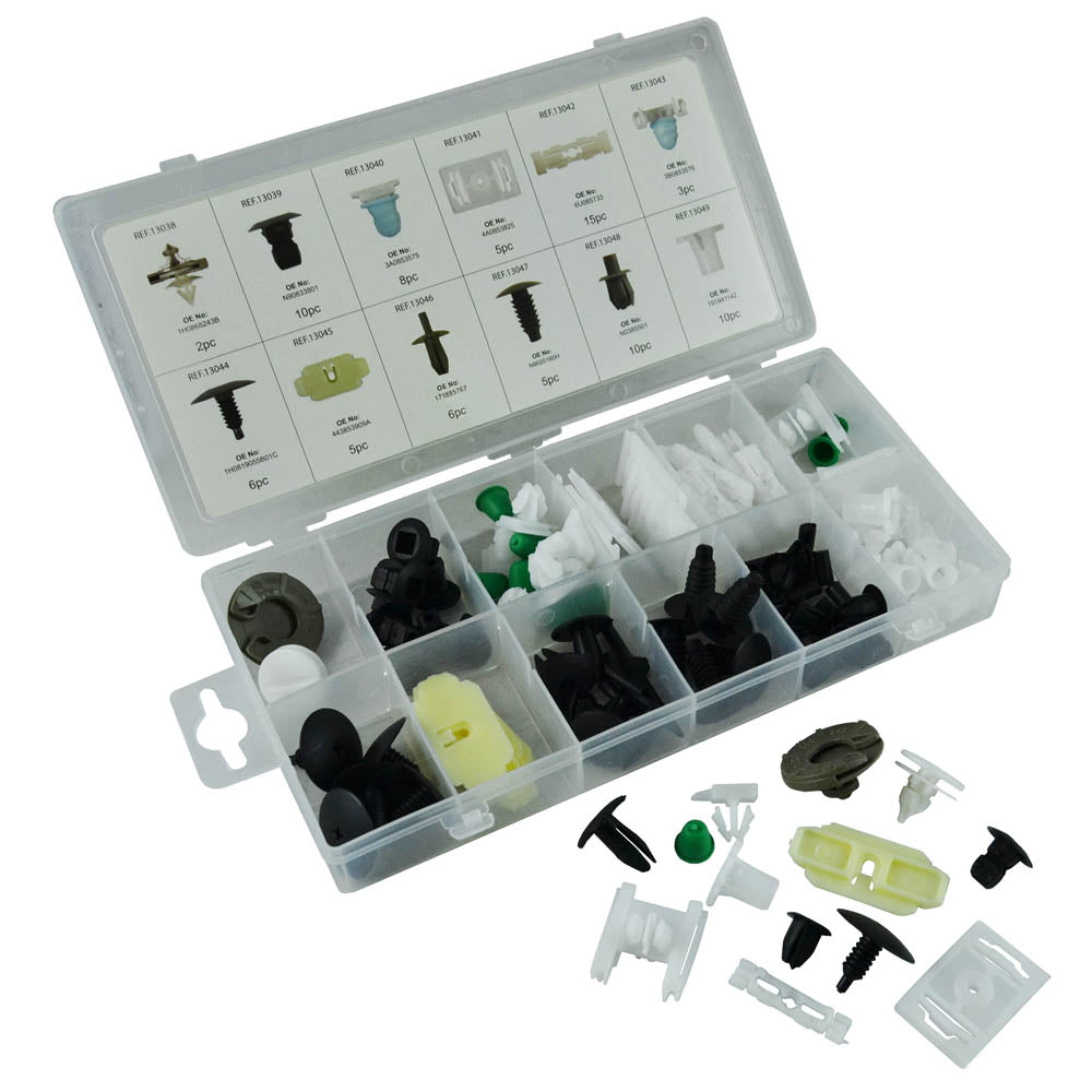 ASSORTIMENTO CLIP DI FISSAGGIO PER VOLKSWAGEN 85 PEZZI 52889 JBM