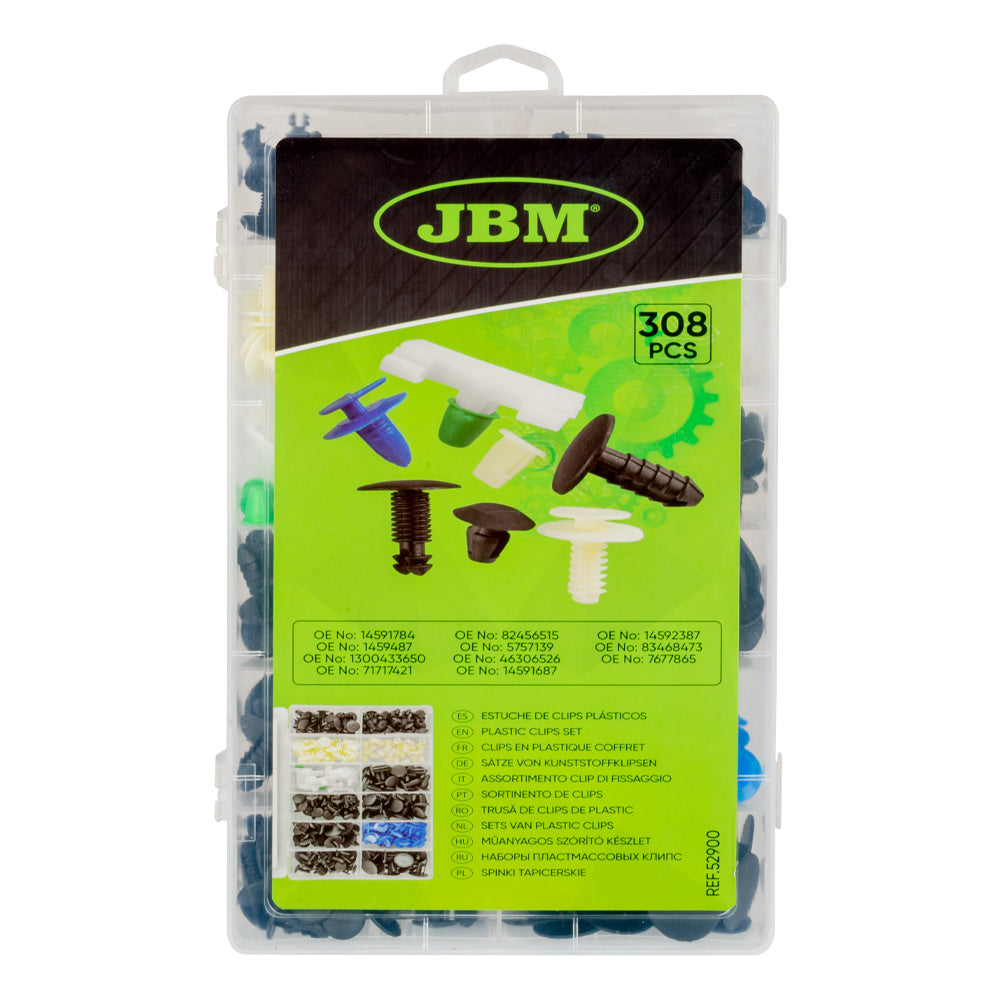 ASSORTIMENTO CLIP DI FISSAGGIO PER FIAT 308 PEZZI 52900 JBM