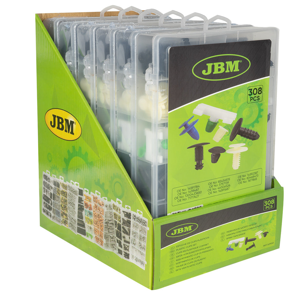 ASSORTIMENTO CLIP DI FISSAGGIO PER FIAT 308 PEZZI 52900 JBM