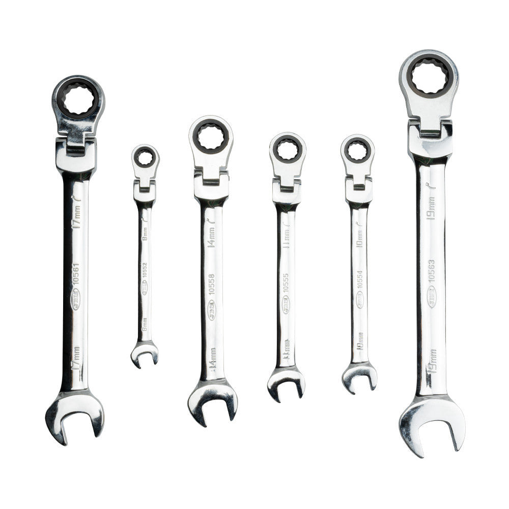 SET DI 7 CHIAVI COMBINATE ARTICOLATE CON CRICCHETTO 53017 JBM