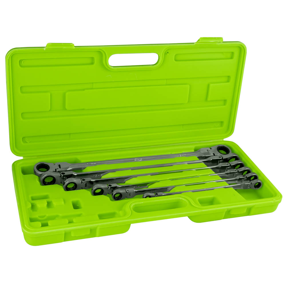 SET DI 6 CHIAVI COMBINATE A CRICCHETTO SNODATE IN VALIGETTA 53018 JBM