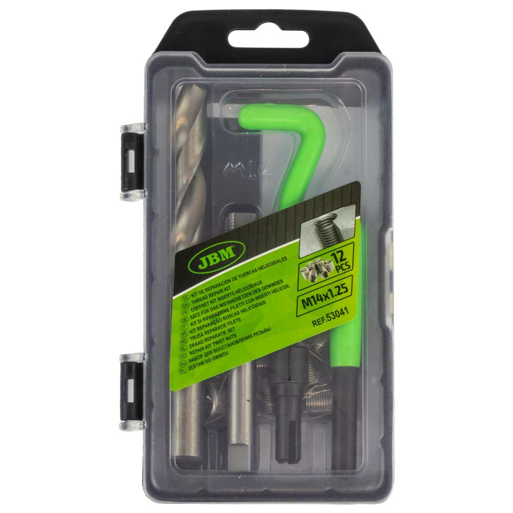 SET DI RIPARAZIONE FILETTI CON INSERTI HELICOIL M14X1,25 53041 JBM