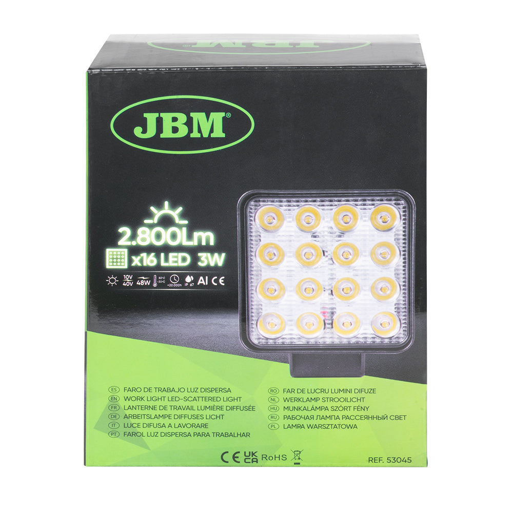 FARO LED DA 2800LM - QUADRATO 53045 JBM