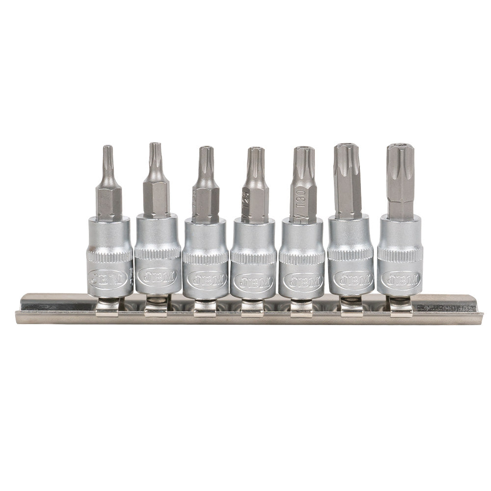 SET DI 7 INSERTI TORX INVIOLABILI CON BUSSOLE 1/4" 53127 JBM